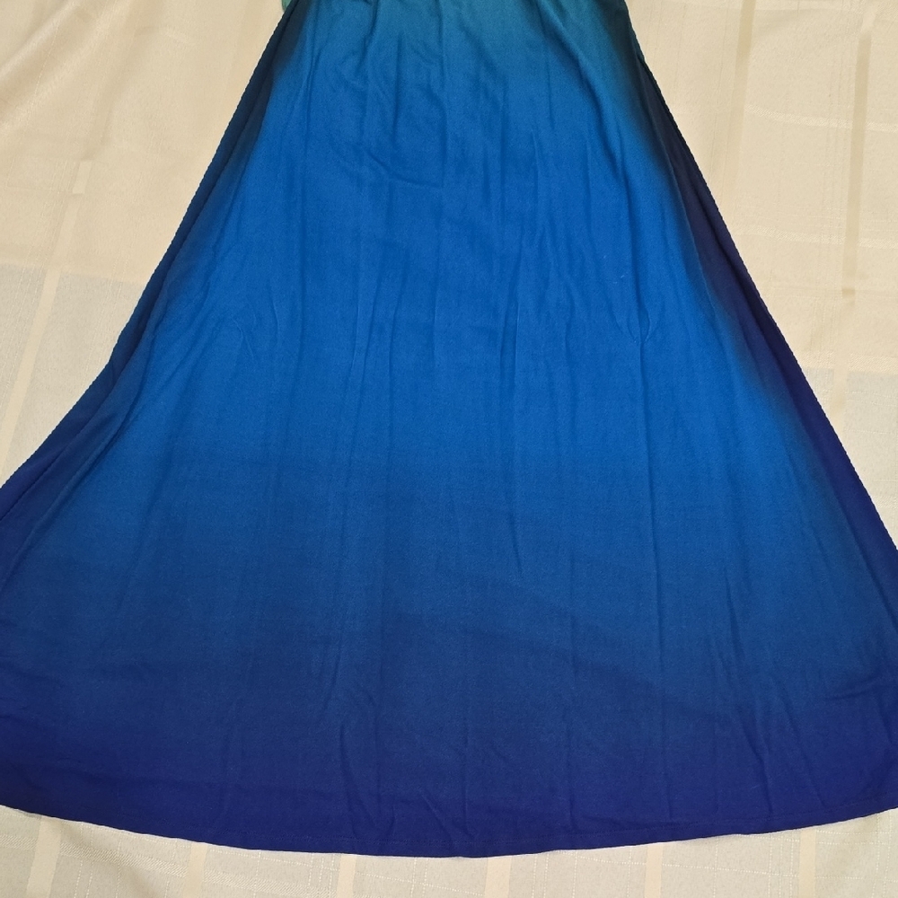 Jonathan Simkhai Aldina Sleeveless Green to Blue Ombre Maxi Dress, XS - Picture 14 of 16